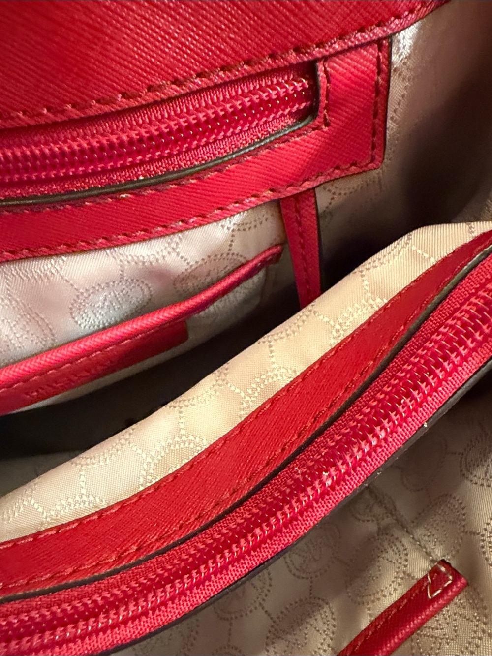 Michael Kors Crimson Saffiano Leather Tote with Gold Hardware - Picture 10 of 10